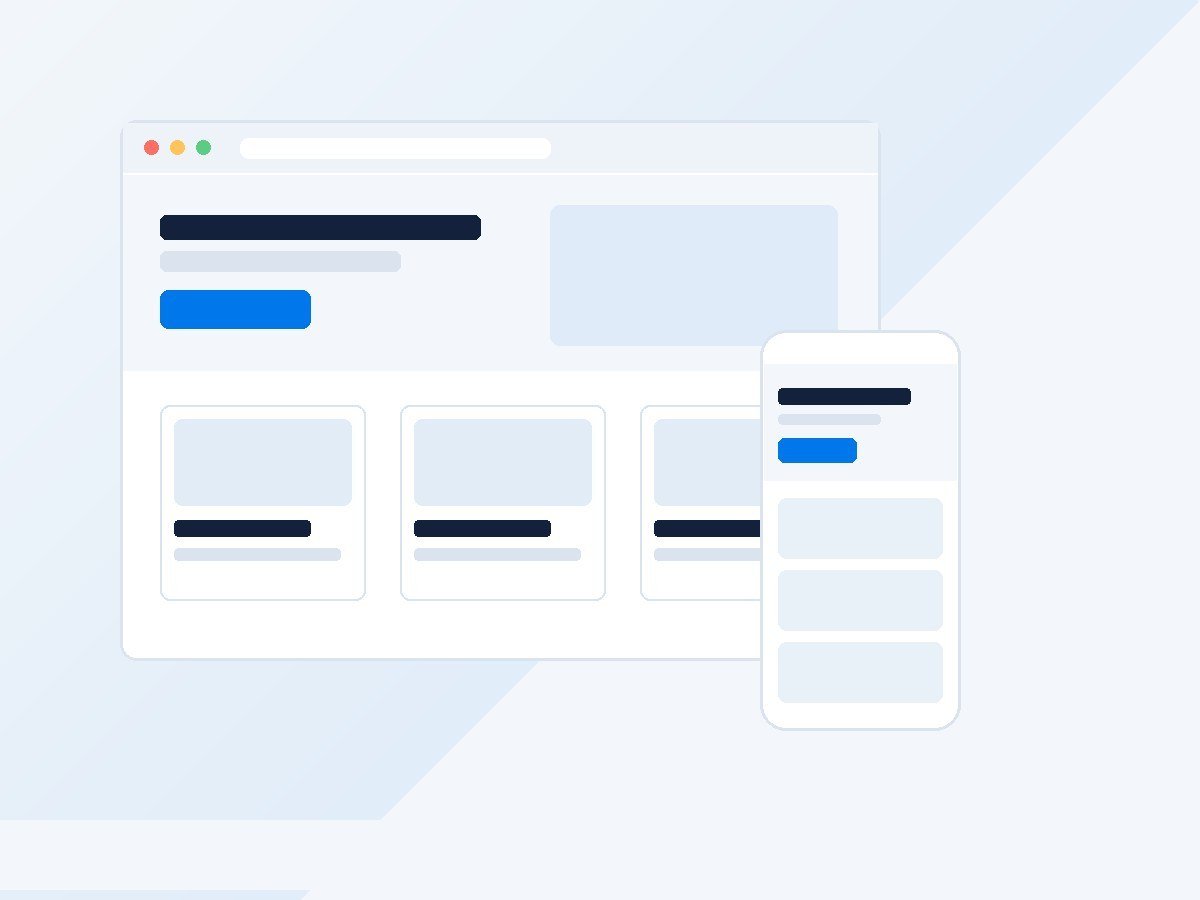 Concept mockup of a clinic website on desktop and mobile